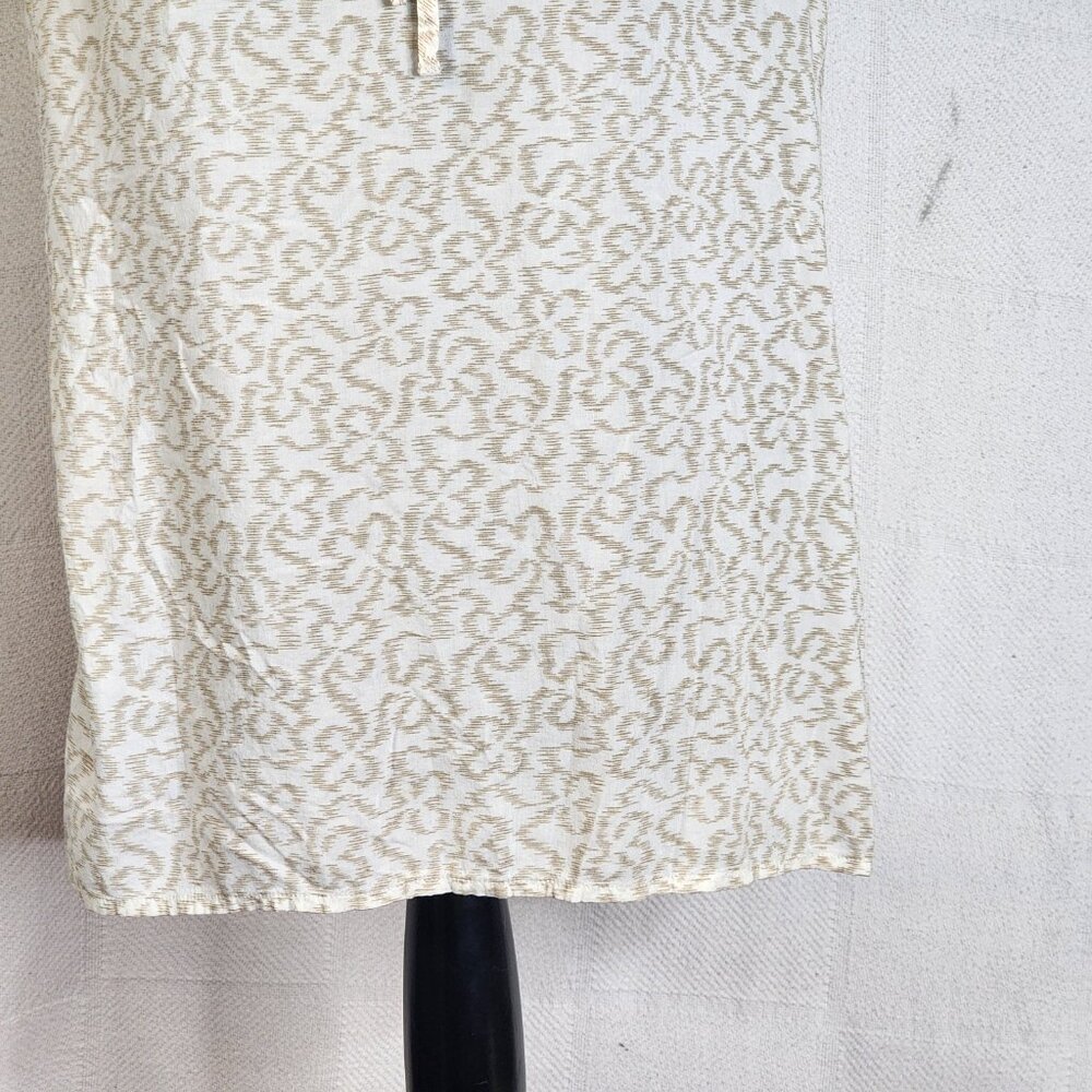 The North Face Cream Abstract Animal Print Viscose Tie Front Annabella Tank Sz L - Picture 5 of 16